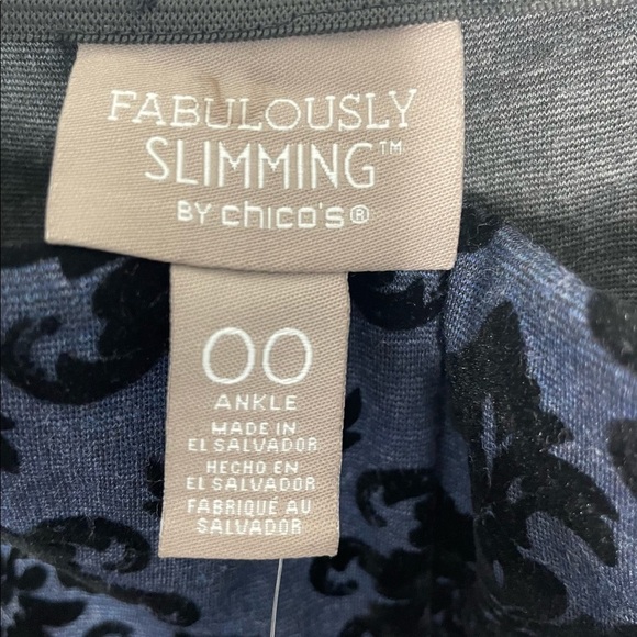 Chico’s Marseille Flocked Damask Ponte Pull On Ankle Pant NWT - Picture 10 of 13